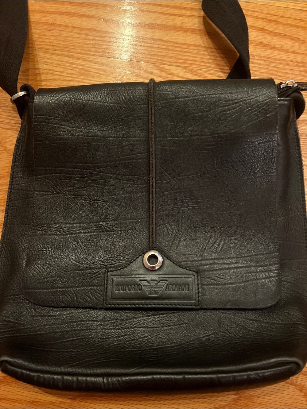 Emporio Armani Black Leather Crossbody Bag